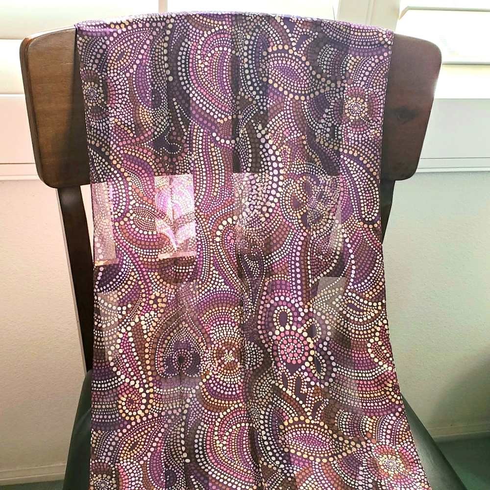 Purple Patterned Scarf - Picture 2 of 4